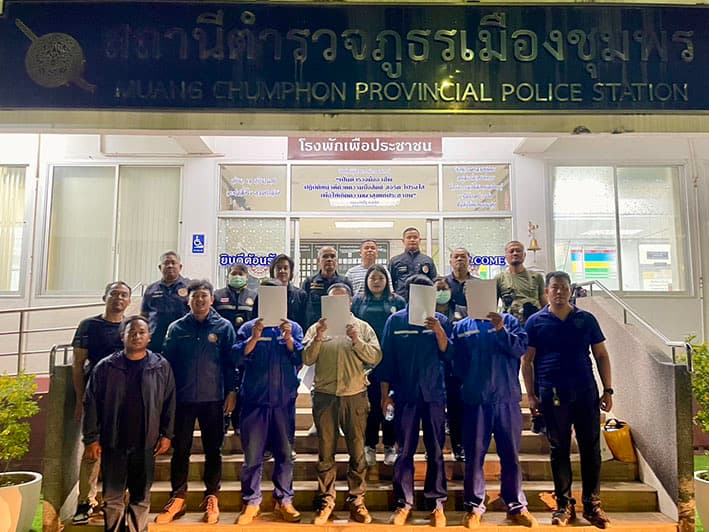 ชุมพร – เจ้าหน้าทีบุกตรวจไซต์ก่อสร้างโรงไฟฟ้าขยะ จับแรงงานต่างด้าวผิดกฎหมาย 4 ราย
