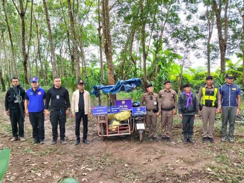 ทหารพราน 2108 สนธิกำลังยึดยาบ้า 8.4 แสนเม็ด ขนข้ามโขงโผล่บึงกาฬ คนขับซิ่งซาเล้งหนีเข้าสวนยาง